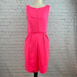 Milly Barbie Core Pink Neoprene Sleeveless Scuba Shift Dress with Pockets Size 6